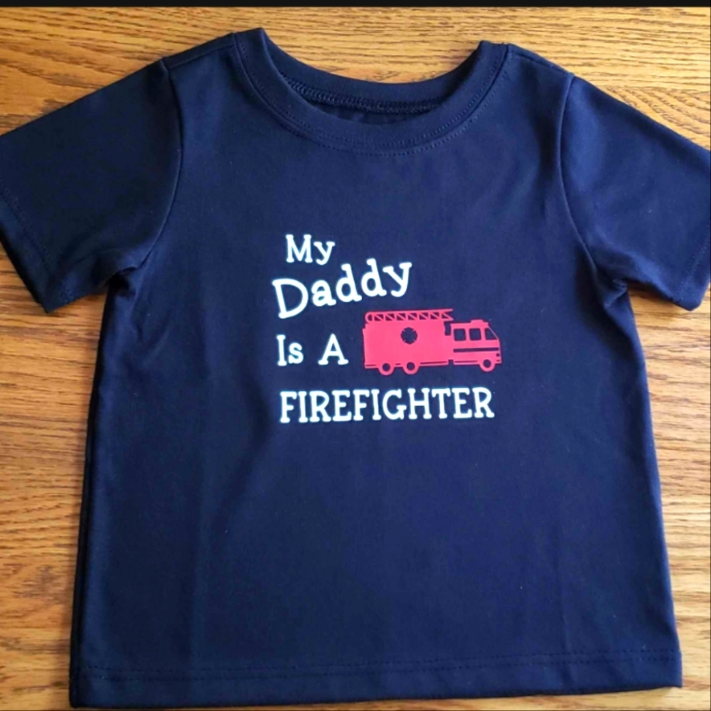 Scarlett Navy Blue Firefighter Kids Tee